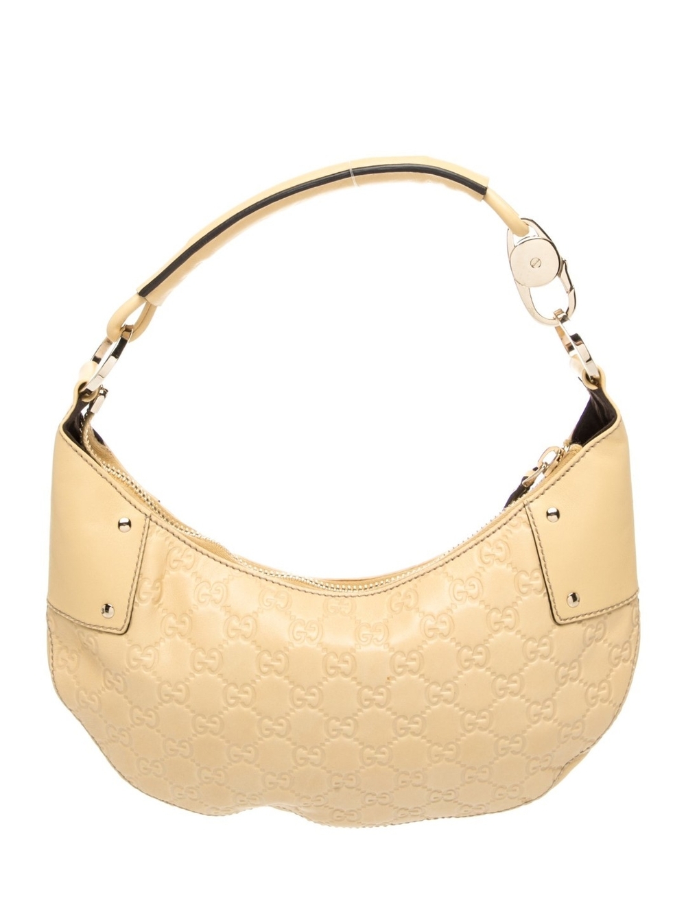 Gucci Pale Yellow Embossed GG Shoulder Bag
